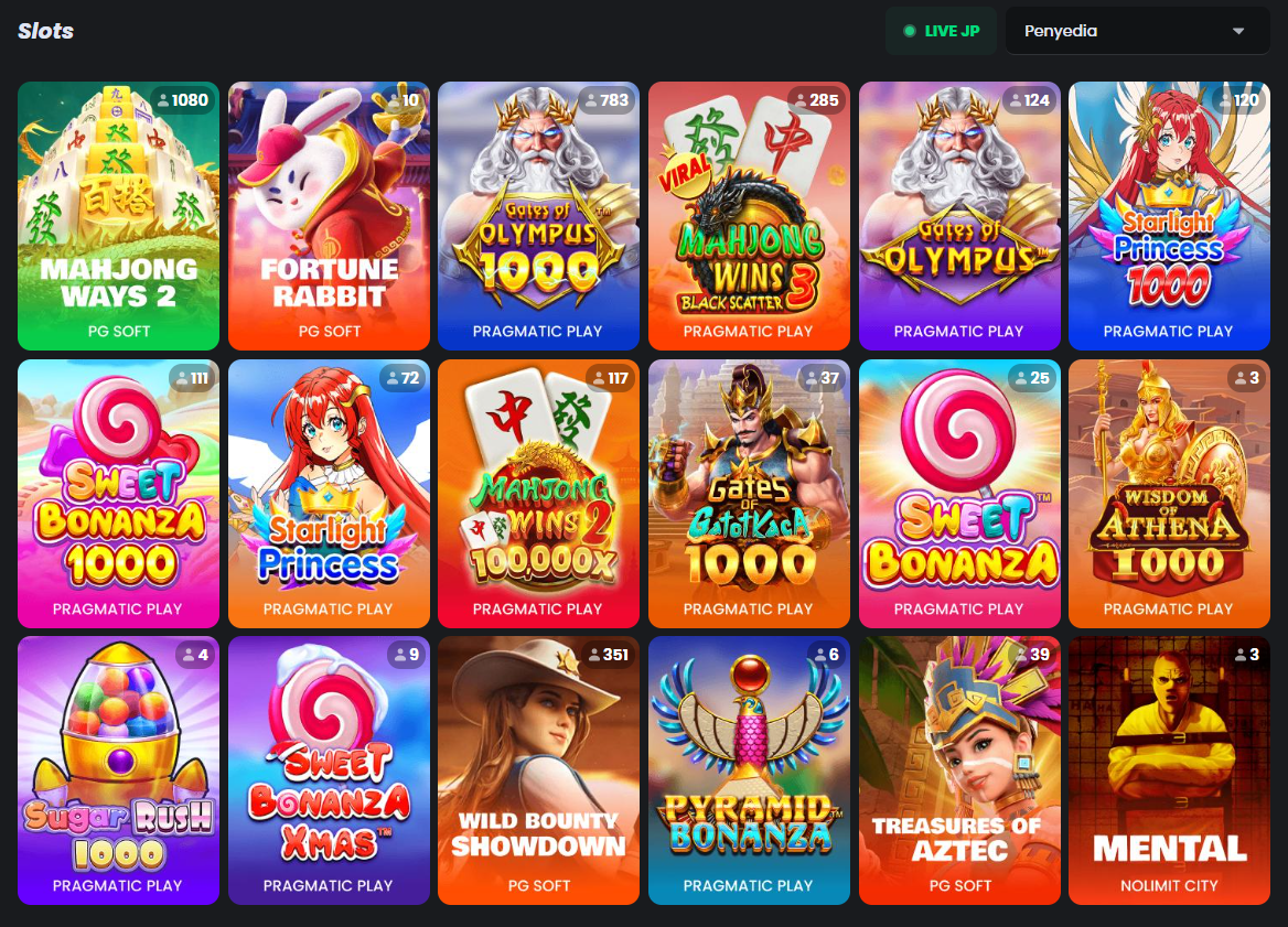 Halaman permainan slot online populer